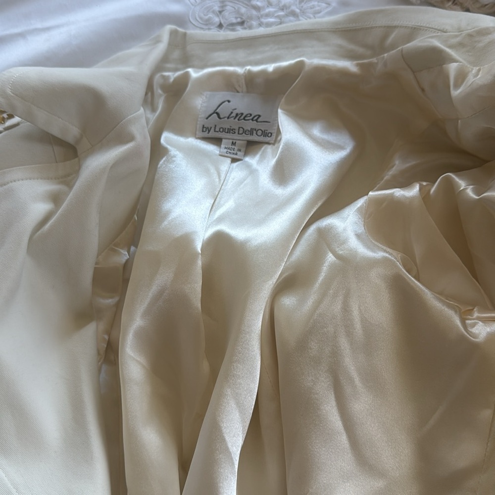 LINEA by LOUIS DELL’ OLIO ladies, off-white, long sleeve blazer, medium - Picture 14 of 16